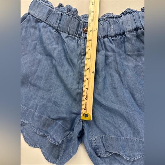 NWT Cato Scalloped Hem Blue Lyocell Shorts Women's Size 6 Elastic Waist - Picture 6 of 7